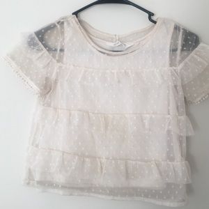 Girls Cream Lace Blouse
